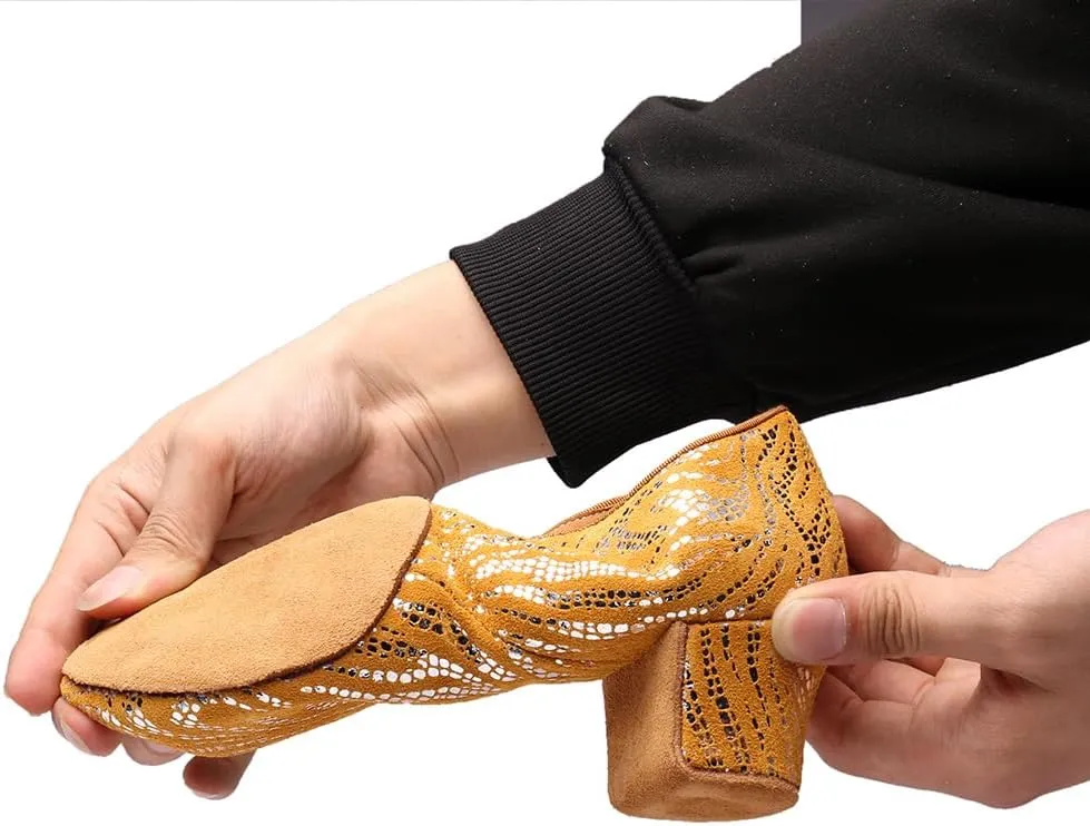 YKXLM Ballroom Dance Shoes Practice Shining Colorful Closed Toe Dance Shoes,K4