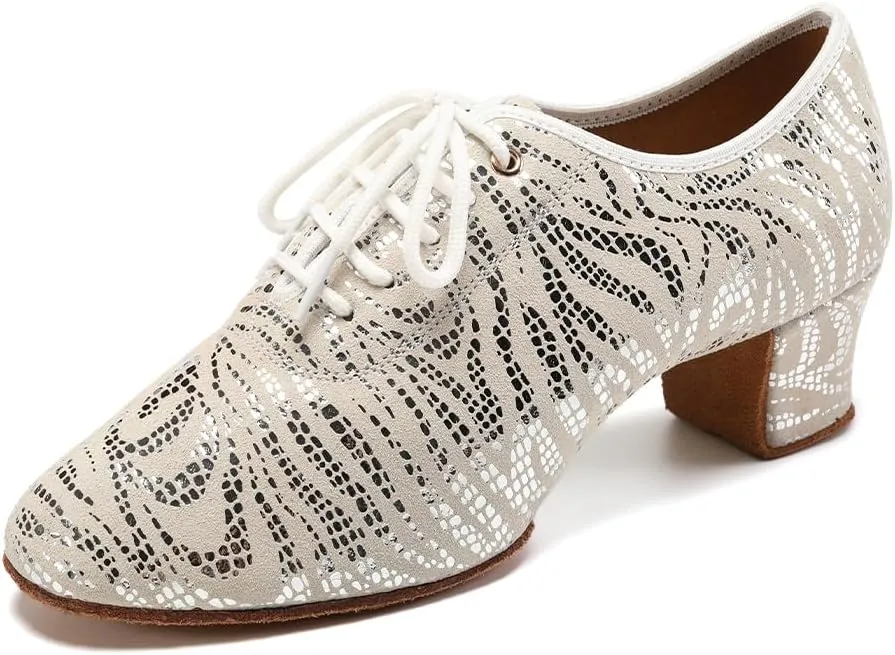YKXLM Ballroom Dance Shoes Practice Shining Colorful Closed Toe Dance Shoes,K4