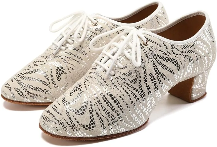 YKXLM Ballroom Dance Shoes Practice Shining Colorful Closed Toe Dance Shoes,K4