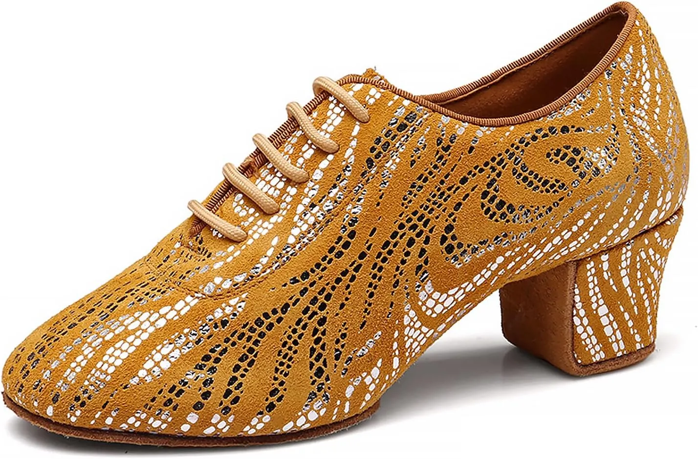 YKXLM Ballroom Dance Shoes Practice Shining Colorful Closed Toe Dance Shoes,K4