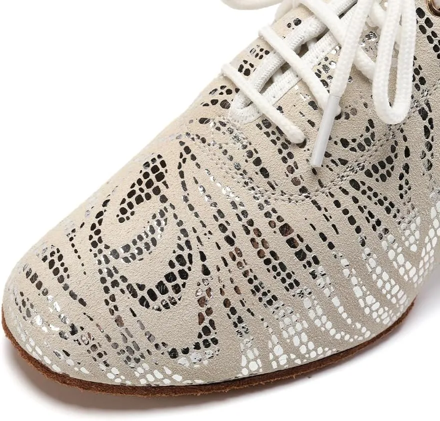 YKXLM Ballroom Dance Shoes Practice Shining Colorful Closed Toe Dance Shoes,K4