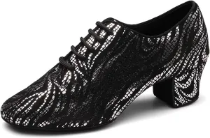 YKXLM Ballroom Dance Shoes Practice Shining Colorful Closed Toe Dance Shoes,K4