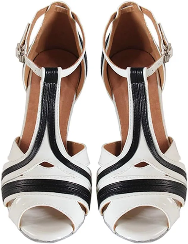YKXLM Ballroom Latin Dance Shoes Salsa Samba Tango Bachata Social Dance Shoes for Women and Girls,L020