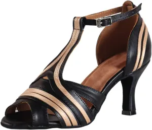 YKXLM Ballroom Latin Dance Shoes Salsa Samba Tango Bachata Social Dance Shoes for Women and Girls,L020