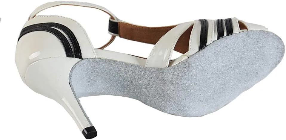 YKXLM Ballroom Latin Dance Shoes Salsa Samba Tango Bachata Social Dance Shoes for Women and Girls,L020