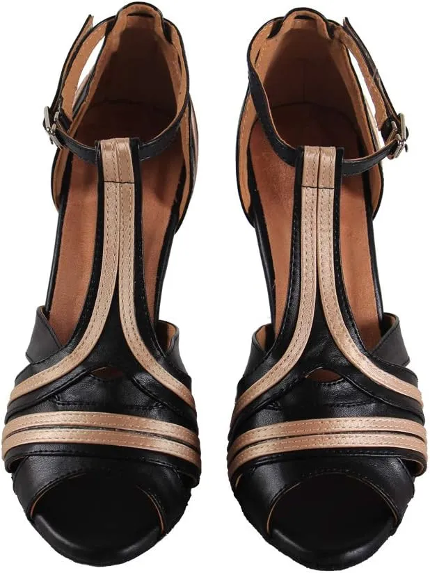 YKXLM Ballroom Latin Dance Shoes Salsa Samba Tango Bachata Social Dance Shoes for Women and Girls,L020