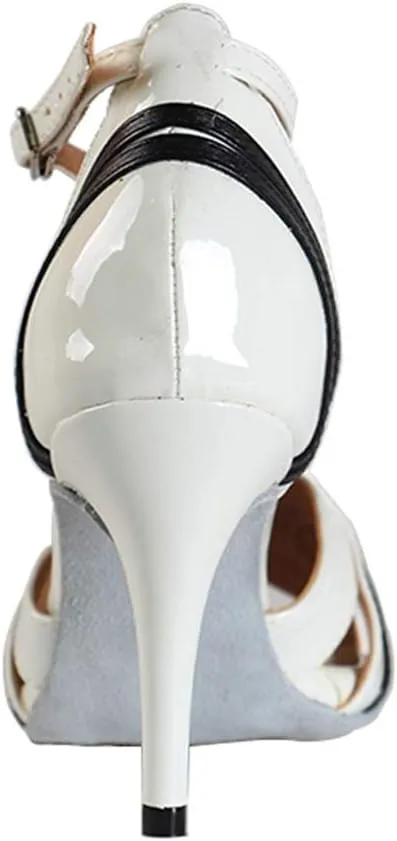 YKXLM Ballroom Latin Dance Shoes Salsa Samba Tango Bachata Social Dance Shoes for Women and Girls,L020