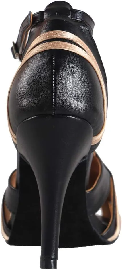 YKXLM Ballroom Latin Dance Shoes Salsa Samba Tango Bachata Social Dance Shoes for Women and Girls,L020