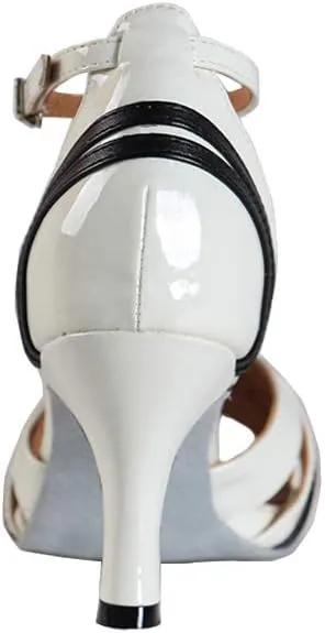 YKXLM Ballroom Latin Dance Shoes Salsa Samba Tango Bachata Social Dance Shoes for Women and Girls,L020