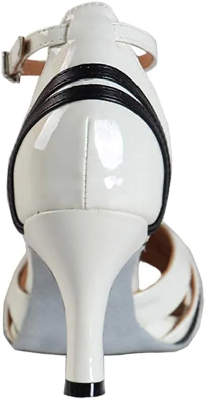 YKXLM Ballroom Latin Dance Shoes Salsa Samba Tango Bachata Social Dance Shoes for Women and Girls,L020