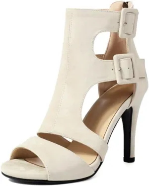 YKXLM Latin Dance Boots Salsa Women Ballroom Zipper Ankle Peep Toe Dance Shoes,3893