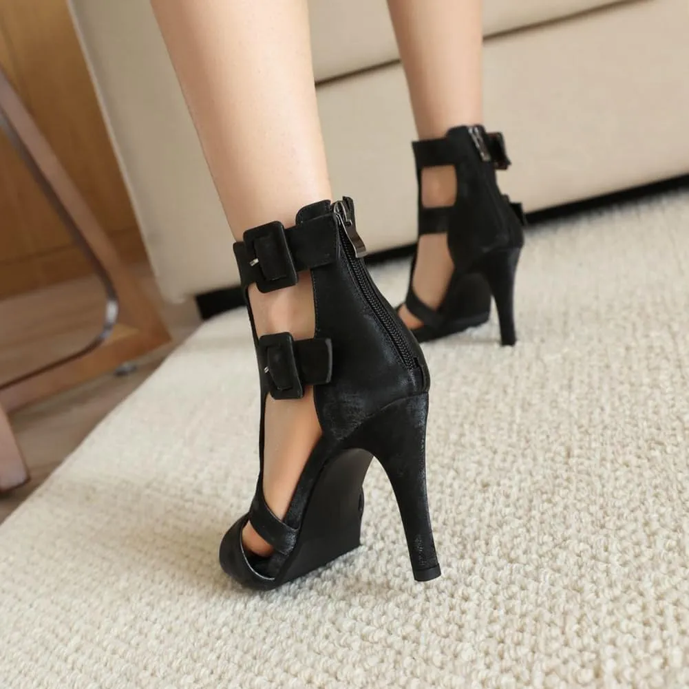 YKXLM Latin Dance Boots Salsa Women Ballroom Zipper Ankle Peep Toe Dance Shoes,3893