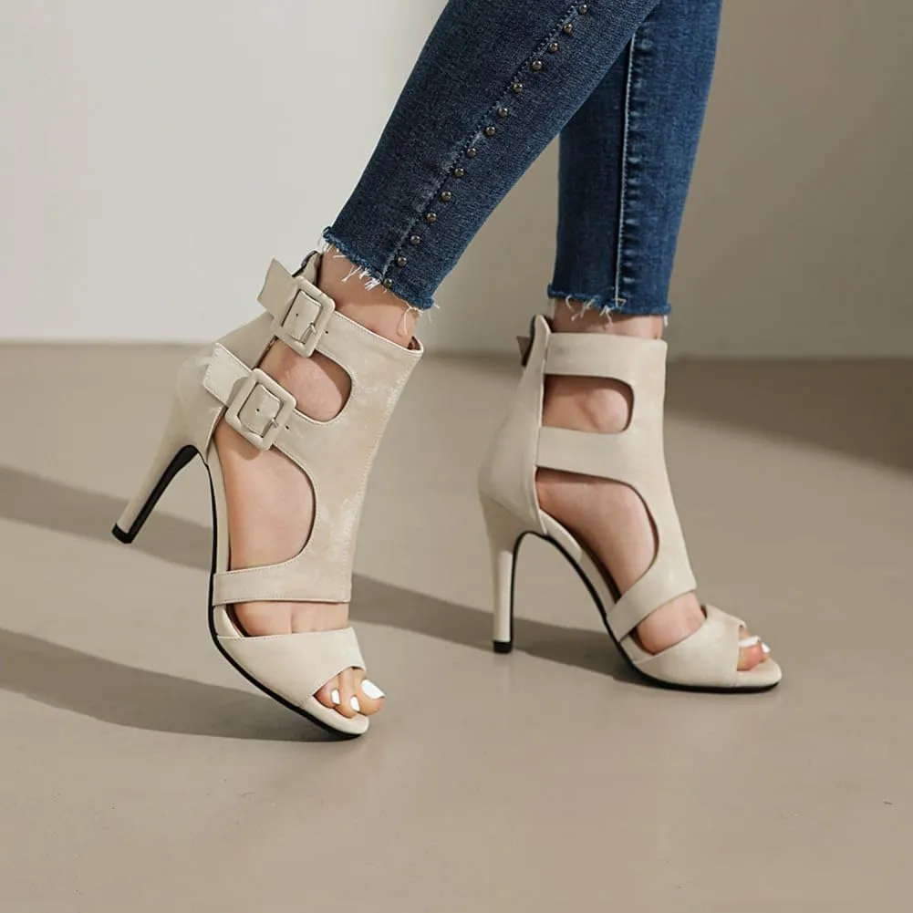 YKXLM Latin Dance Boots Salsa Women Ballroom Zipper Ankle Peep Toe Dance Shoes,3893