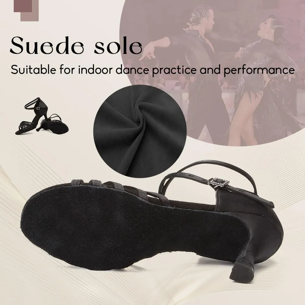 YKXLM Latin Dance Shoes Ballroom Women Salsa Tango Performance Practice Dancing Shoes,259