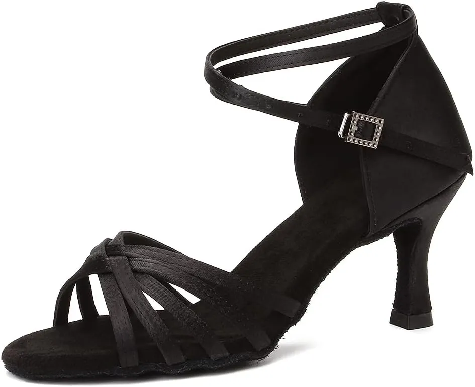 YKXLM Latin Dance Shoes Ballroom Women Salsa Tango Performance Practice Dancing Shoes,259
