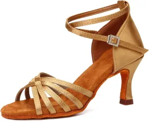 YKXLM Latin Dance Shoes Ballroom Women Salsa Tango Performance Practice Dancing Shoes,259