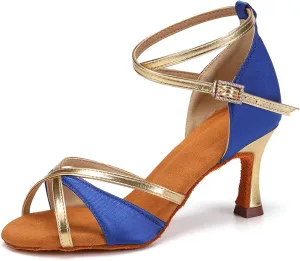YKXLM Latin Dance Shoes Ballroom Women Salsa Tango Performance Practice Dancing Shoes,259