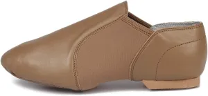 YKXLM Split Sole Jazz Dance Shoes Women & Men Supper Easy Slip On Soft Leather, Neoprene Jazz Dance Shoes,Model JS359,Brown,6.5 US
