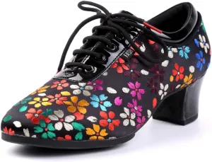 YKXLM Women Standard Practice Social Dance Sneaker Beginner Dance Practice Shoes for Women Low Heel Ballroom