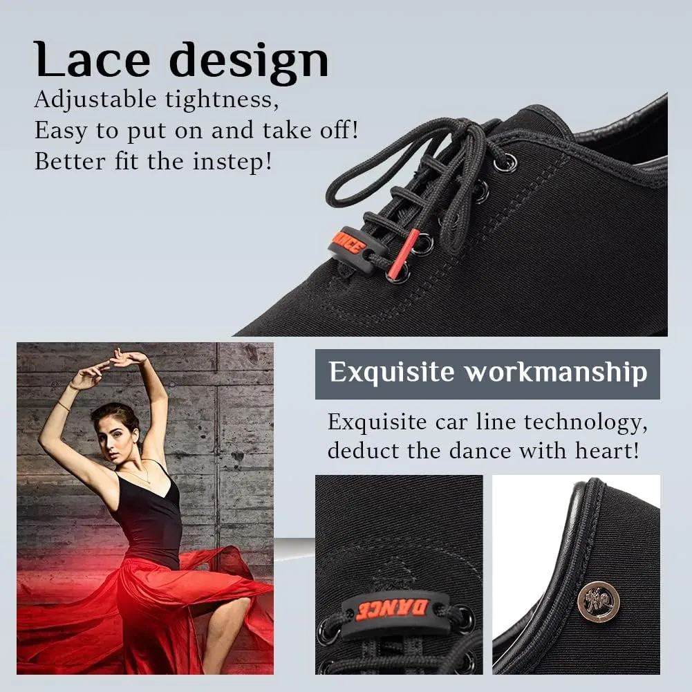 YKXLM Women Standard Practice Social Dance Sneaker Beginner Dance Practice Shoes for Women Low Heel Ballroom