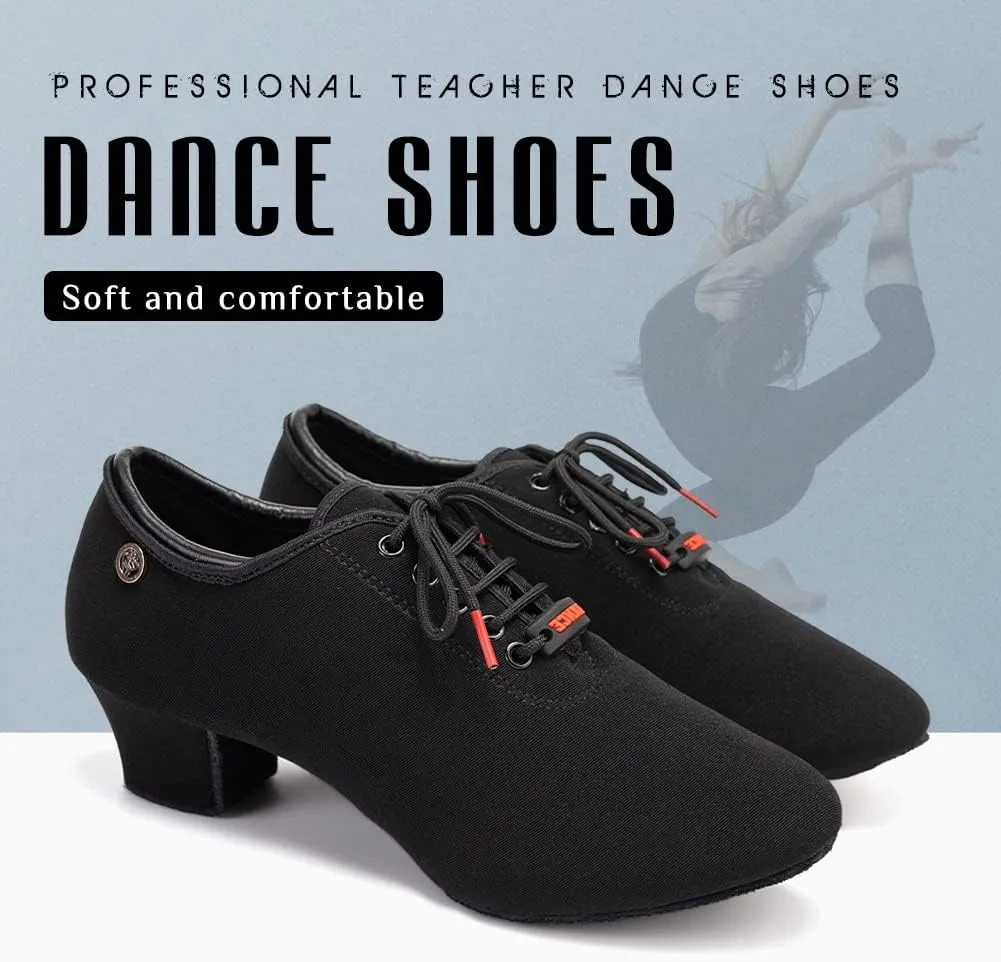 YKXLM Women Standard Practice Social Dance Sneaker Beginner Dance Practice Shoes for Women Low Heel Ballroom