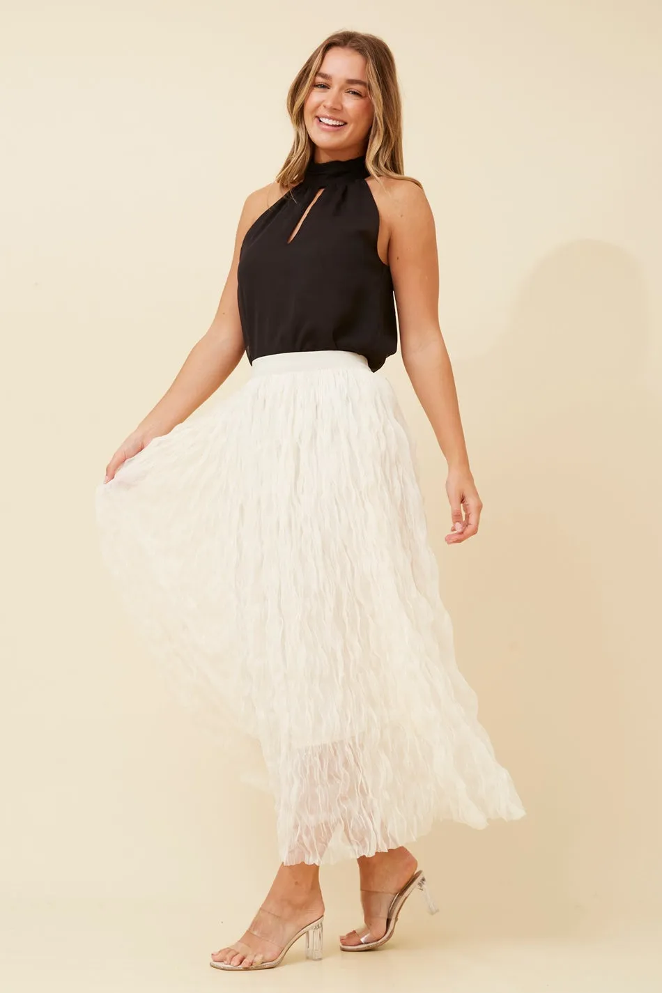 ZARIA CRINKLED MAXI SKIRT
