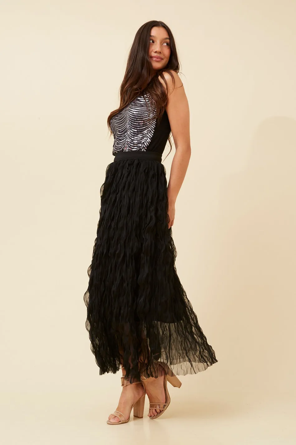 ZARIA CRINKLED MAXI SKIRT